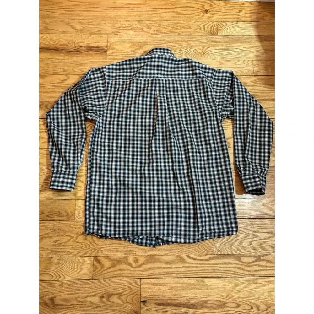 Ariat Pro Series Button Down Shirt Long Sleeve Plaid Cowboy Western Wear Mens M - Picture 8 of 11